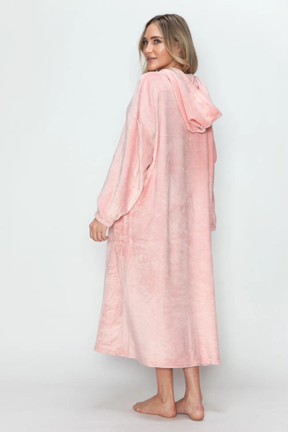 Double Take Full Size Pocketed Hooded Midi Lounge Dress - Premium Sleepwear from Trendsi - Just $44.66! Shop now at Handbags Specialist Headquarter