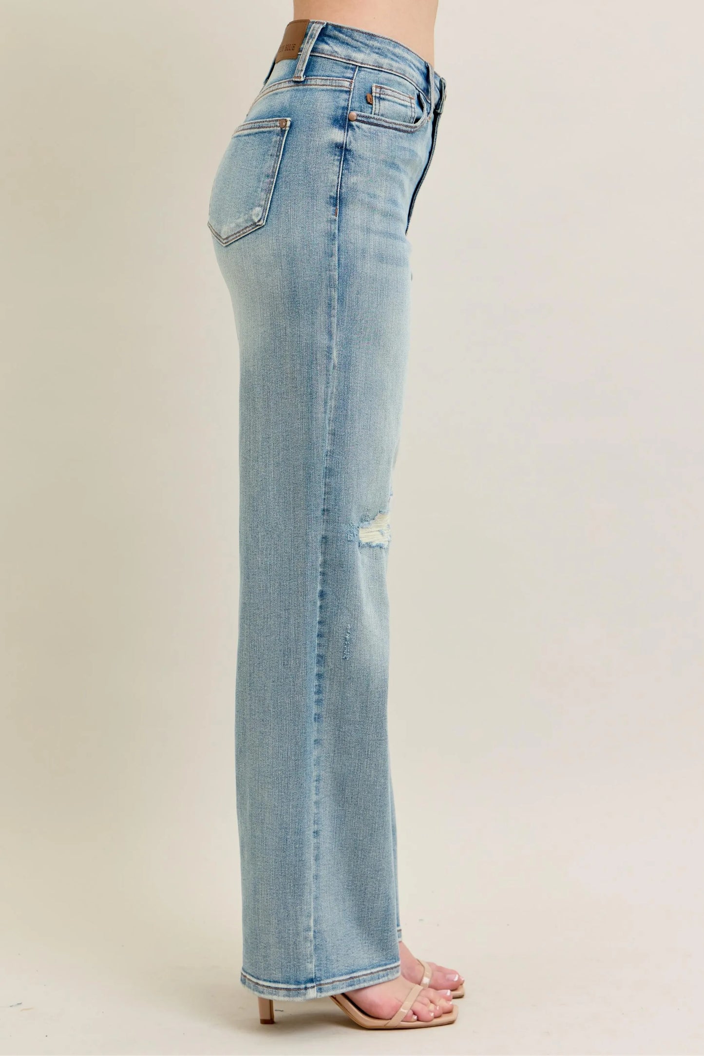 Judy Blue Full Size Hw Destroy & Knee Patch Straight Jeans Plus Size - Premium Women / Jeans & Denim from Trendsi - Just $71.99! Shop now at Handbags Specialist Headquarter