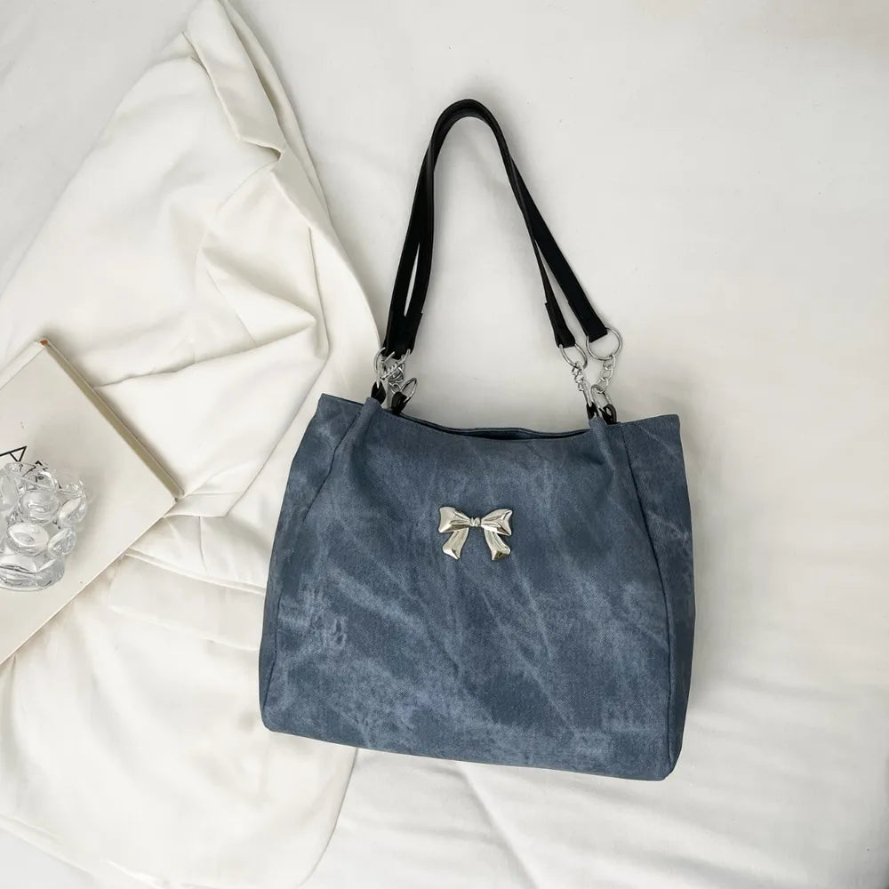 Bow Polyester Medium Tote Bag - Premium Tote Bag from Trendsi - Just $39.99! Shop now at Handbags Specialist Headquarter