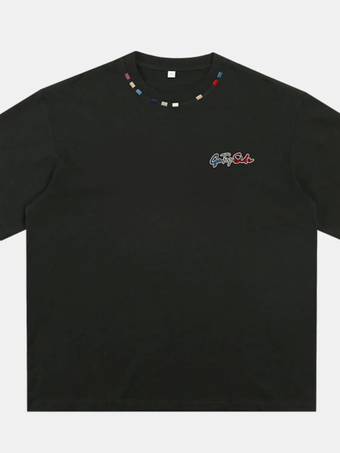 Men's Plus Size Embroidered Round Neck Half Sleeve T-Shirt - Premium Men's T Shirt from Trendsi - Just $29.64! Shop now at Handbags Specialist Headquarter