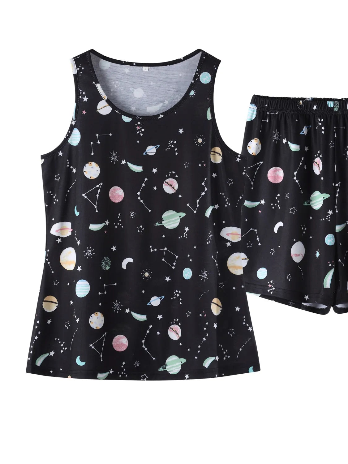 Printed Round Neck Top and Shorts Lounge Set - Premium sleepwear from Trendsi - Just $27.99! Shop now at Handbags Specialist Headquarter