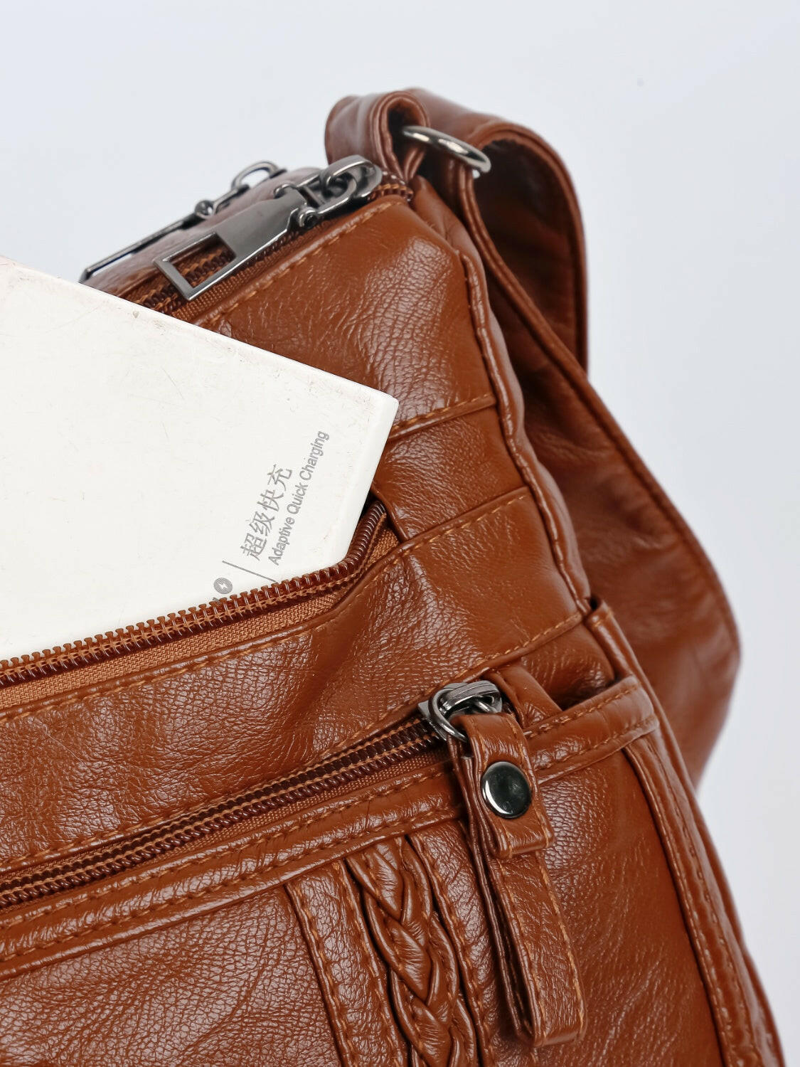 PU Leather Adjustable Strap Shoulder Bag - Premium Shoulder Bags from Trendsi - Just $23.60! Shop now at Handbags Specialist Headquarter
