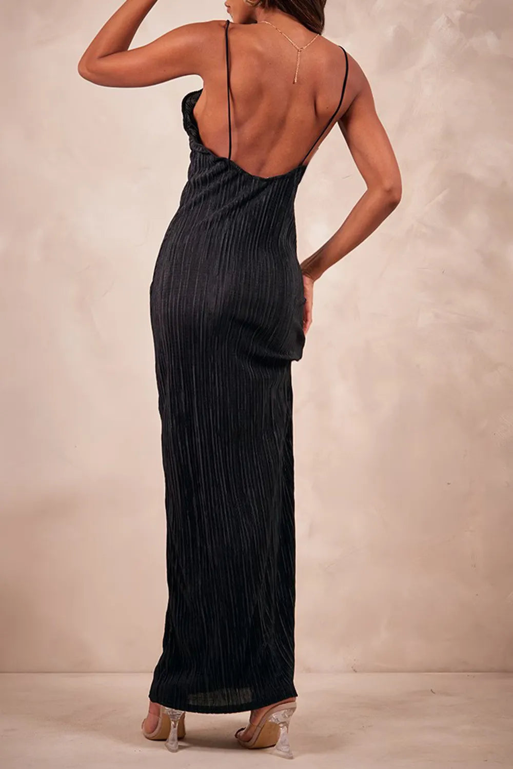 Backless Printed Maxi Cami Dress - Premium Maxi Dress from Trendsi - Just $24.99! Shop now at Handbags Specialist Headquarter