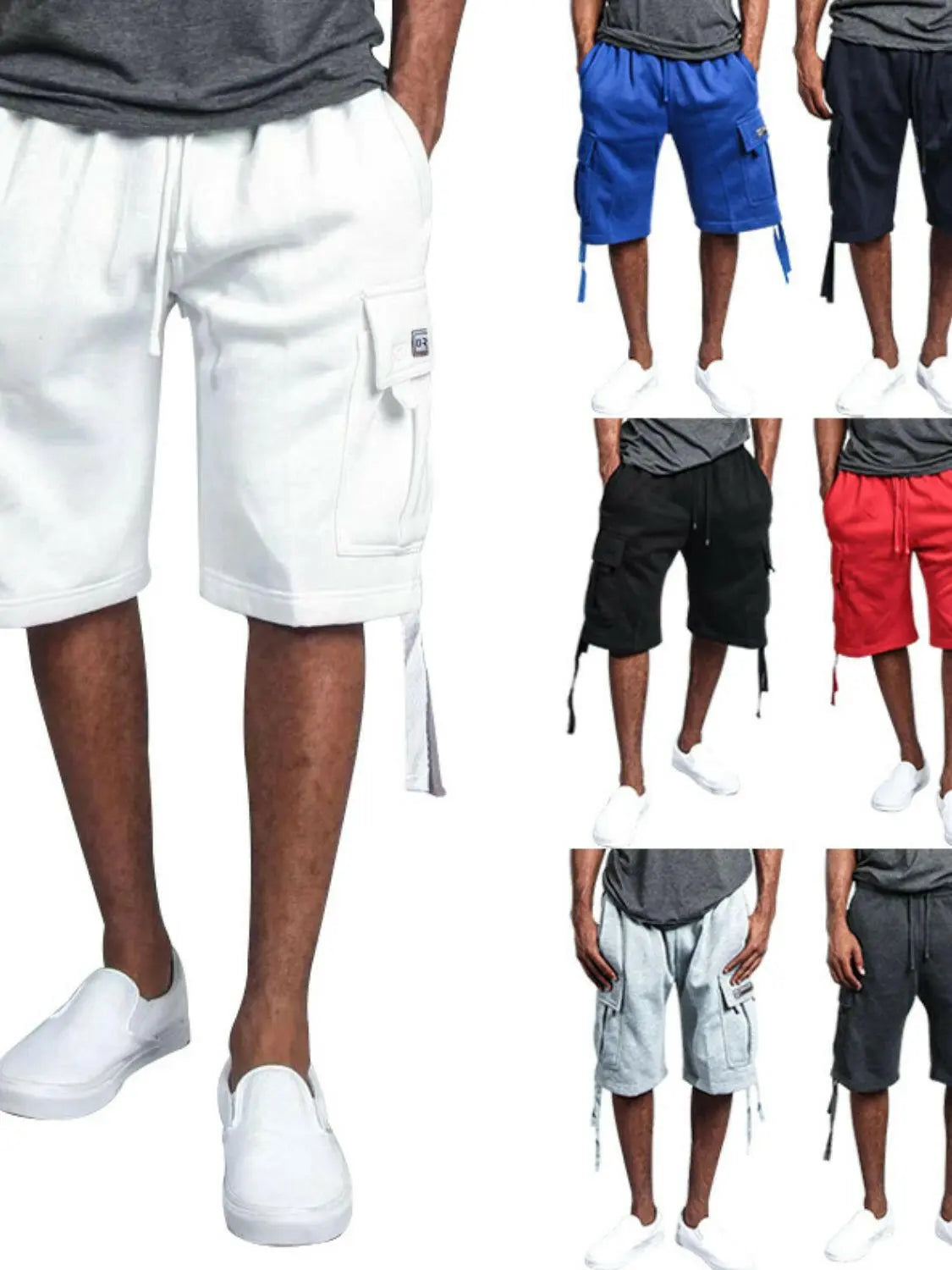 Men's Full Size Drawstring Shorts with Pockets Plus Size.