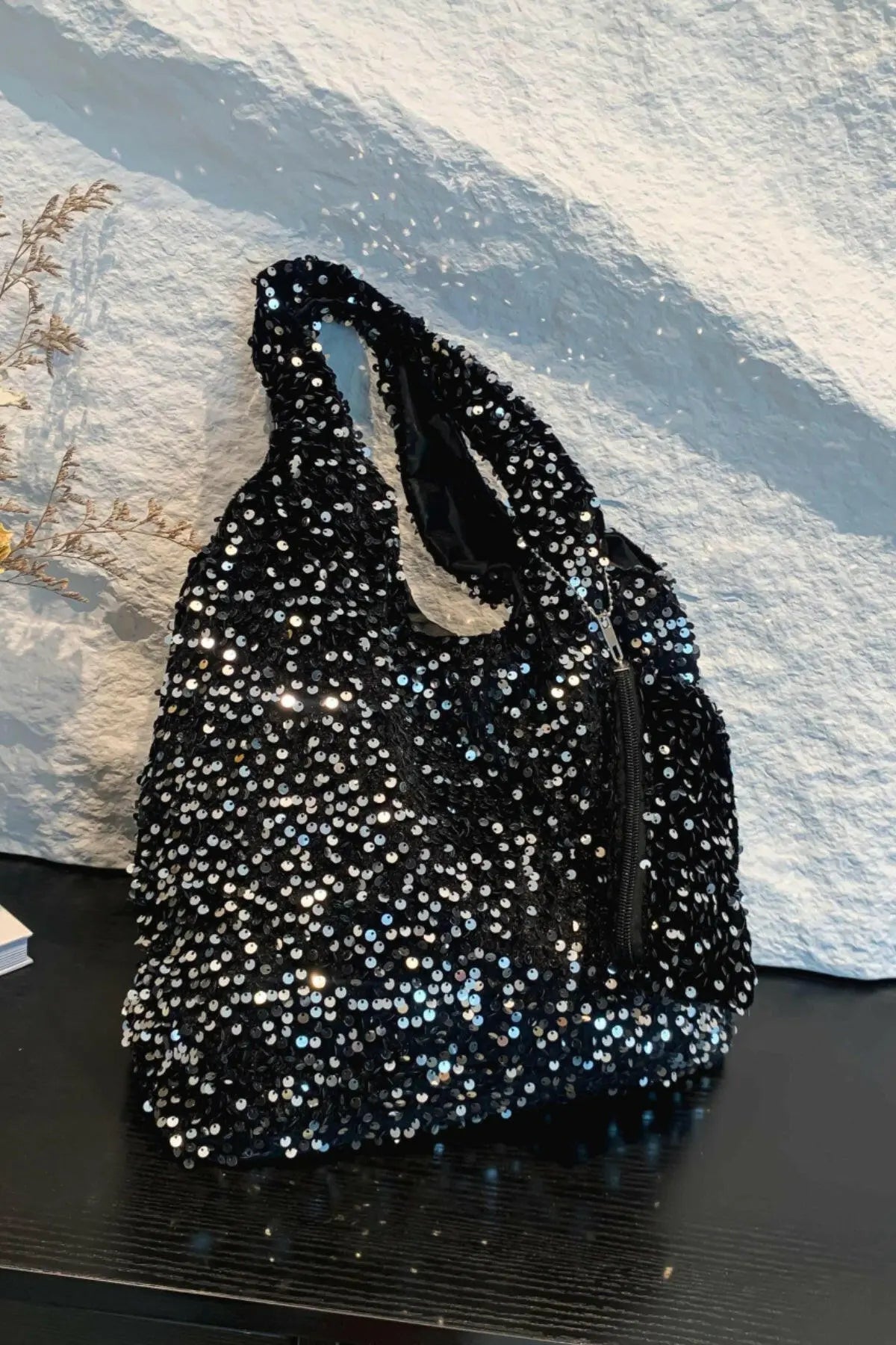 Sequin Polyester Handbag.