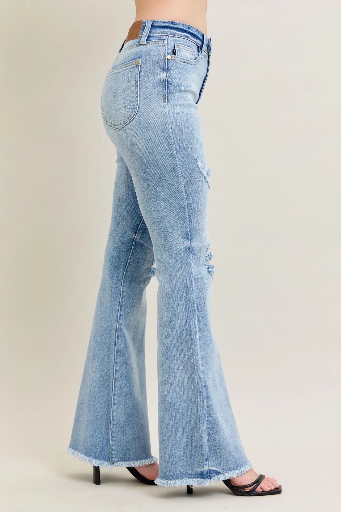 Judy Blue Full Size Hw Flare Jeans W/ Shield Pockets Plus Size - Premium Women / Jeans & Denim from Trendsi - Just $68.99! Shop now at Handbags Specialist Headquarter