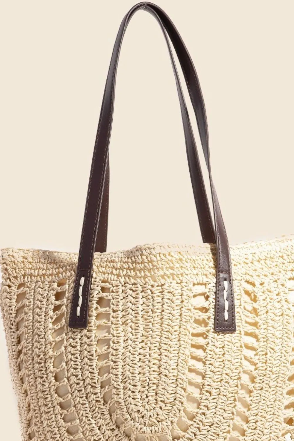 Fame Straw Braided Rounded Tote Bag.