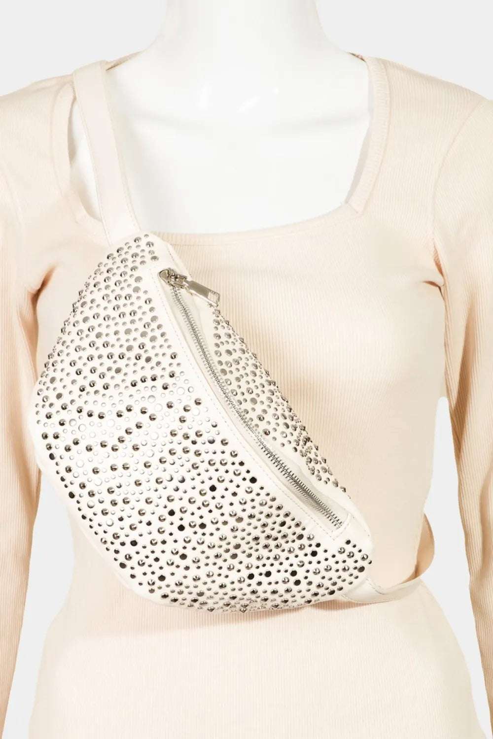 Fame Studded Crossbody Bag - Premium Crossbody Bag from Trendsi - Just $38.99! Shop now at Handbags Specialist Headquarter