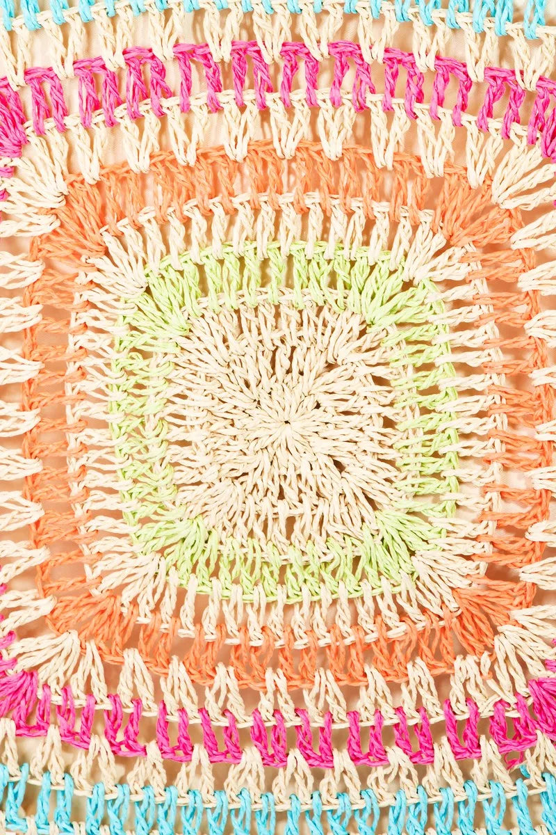Fame Rainbow Crochet Knit Tote Bag - Premium Tote Bag from Trendsi - Just $34.99! Shop now at Handbags Specialist Headquarter