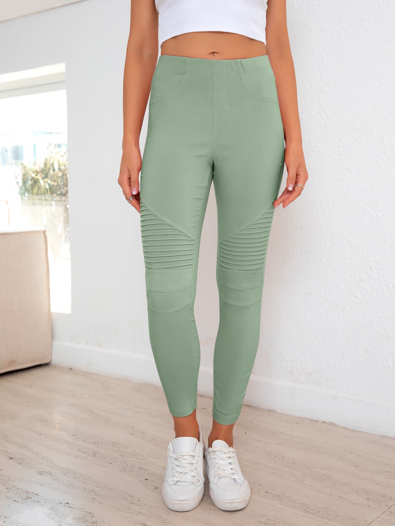 Ribbed Detail Leggings - Premium Leggings from Trendsi - Just $41.13! Shop now at Handbags Specialist Headquarter