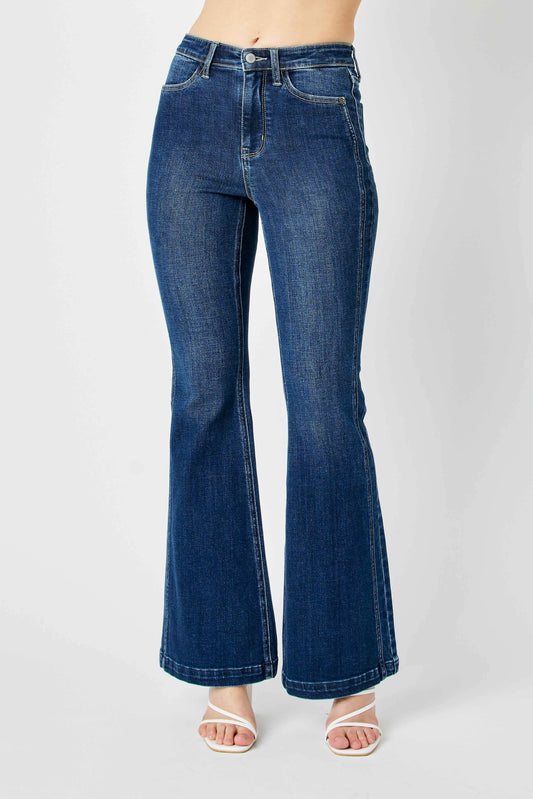 Judy Blue Full Size Hw Angled Side Seam Detail Flare Jeans Plus Size - Premium Women / Jeans & Denim from Trendsi - Just $71.99! Shop now at Handbags Specialist Headquarter