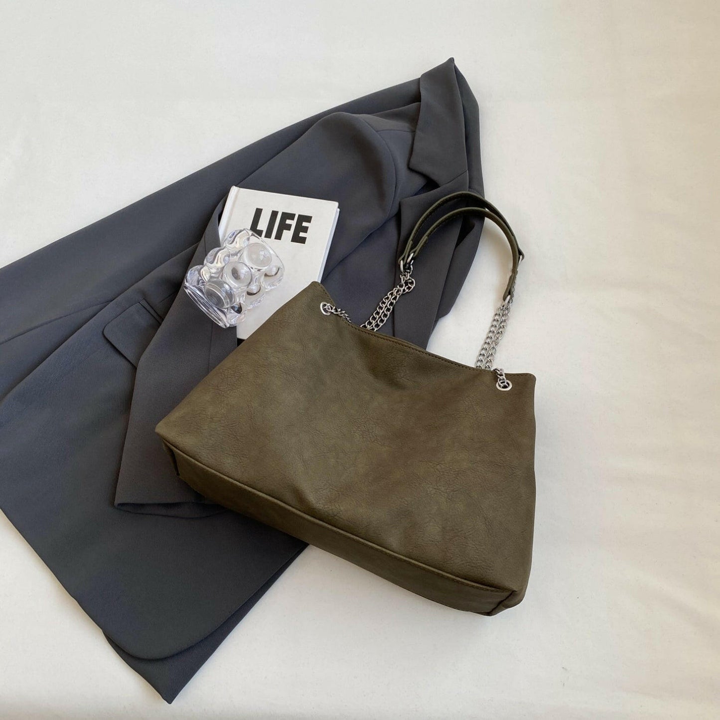 PU Leather Shoulder Bag.