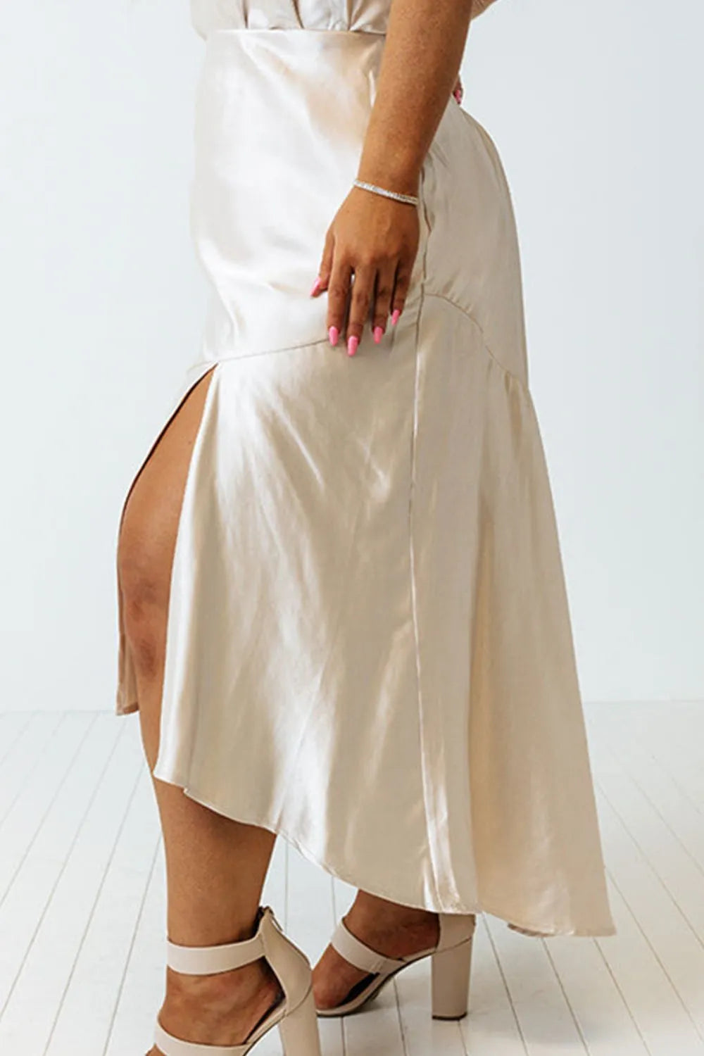 Plus Size Slit Ruffled Skirt - Premium from Trendsi - Just $35.99! Shop now at Handbags Specialist Headquarter