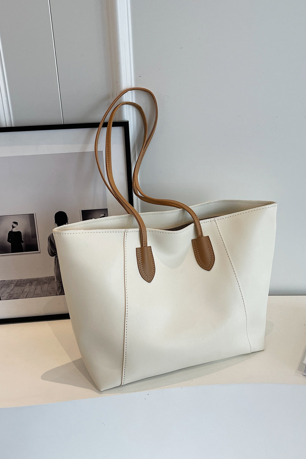 PU Leather Tote Bag - Premium Tote Bag from Trendsi - Just $30.99! Shop now at Handbags Specialist Headquarter