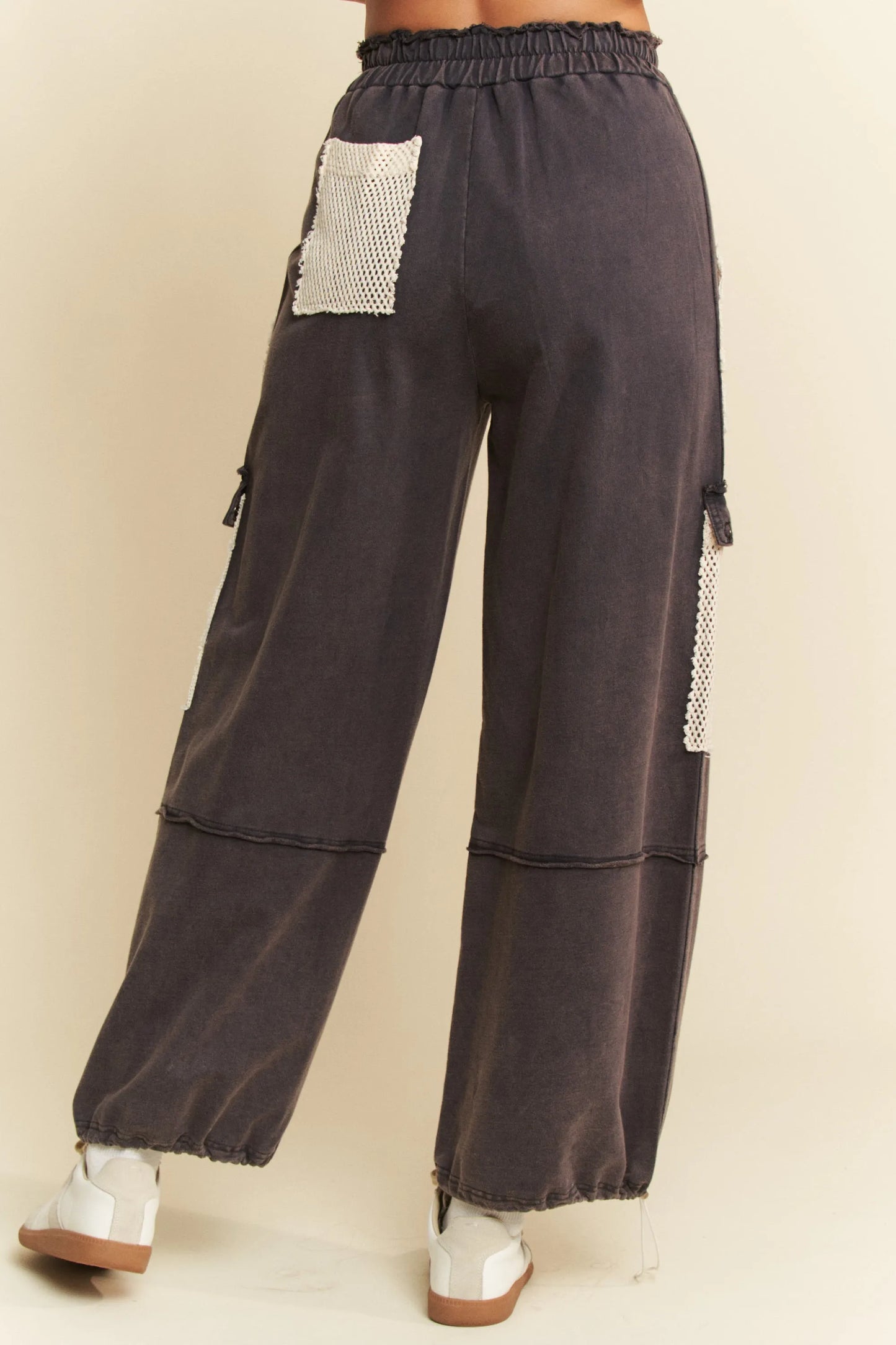 Davi & Dani Lace Patchwork Bottom Opening Adjustable Pants - Premium Women Pants from Trendsi - Just $66.99! Shop now at Handbags Specialist Headquarter