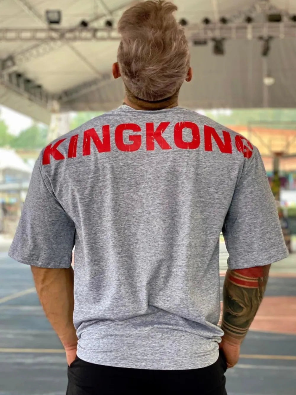 Men's Plus Size KING KONG Round Neck T-Shirt - Premium Men's T Shirt from Trendsi - Just $24.60! Shop now at Handbags Specialist Headquarter