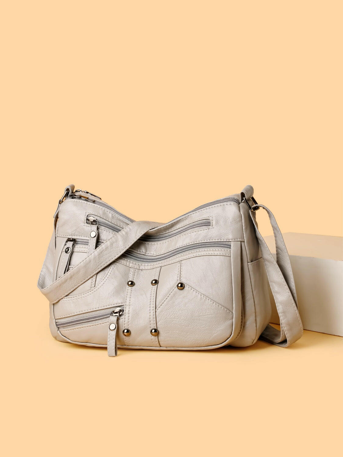 PU Leather Adjustable Strap Shoulder Bag.