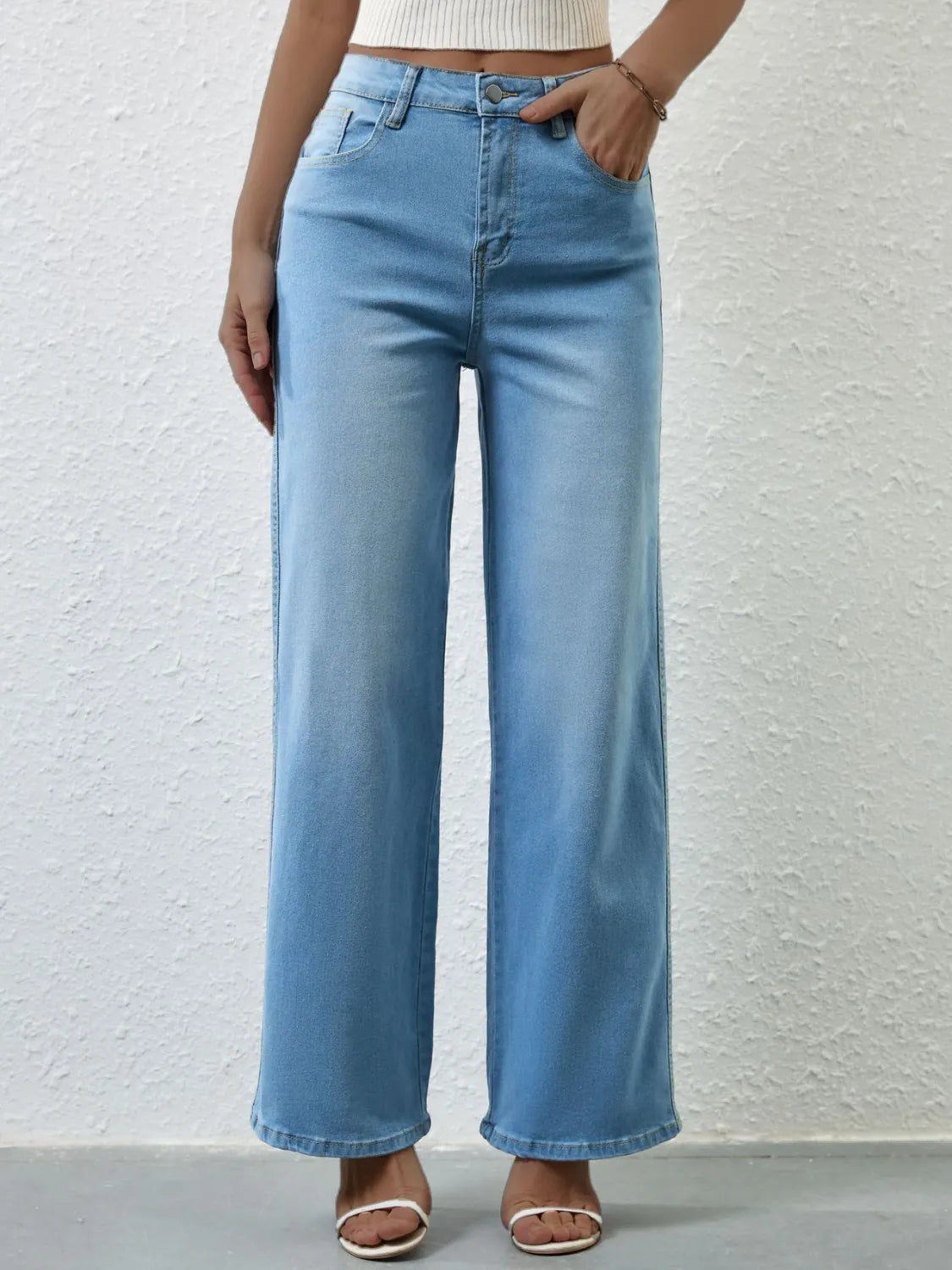 High Rise Wide Leg Jeans - Premium Women / Jeans & Denim from Trendsi - Just $35.86! Shop now at Handbags Specialist Headquarter