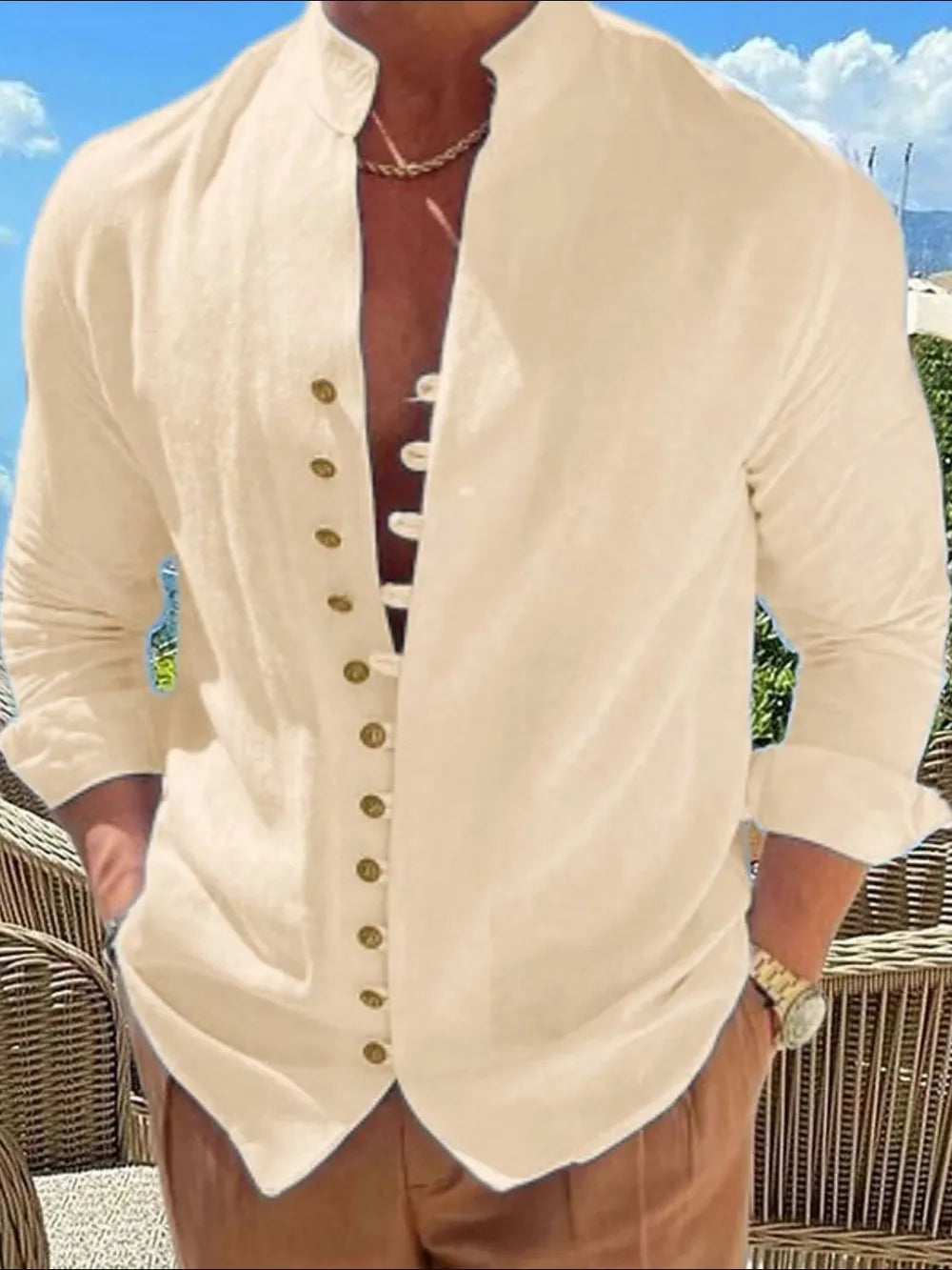 Men's Full Size Button Front Long Sleeve Shirt Plus Size - Premium Men's Shirt's from Trendsi - Just $26.08! Shop now at Handbags Specialist Headquarter