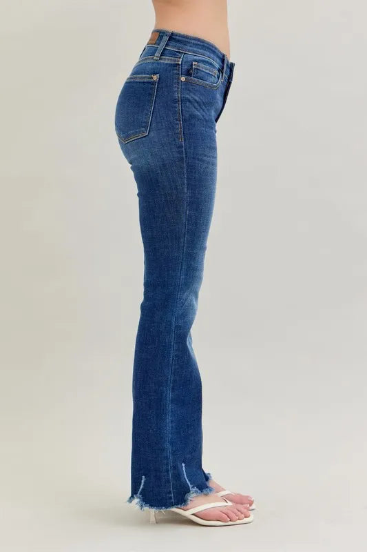 Judy Blue Full Size Mid-rise Non-distressed Hem Bootcut Jeans Plus Size - Premium Women / Jeans & Denim from Trendsi - Just $63.99! Shop now at Handbags Specialist Headquarter