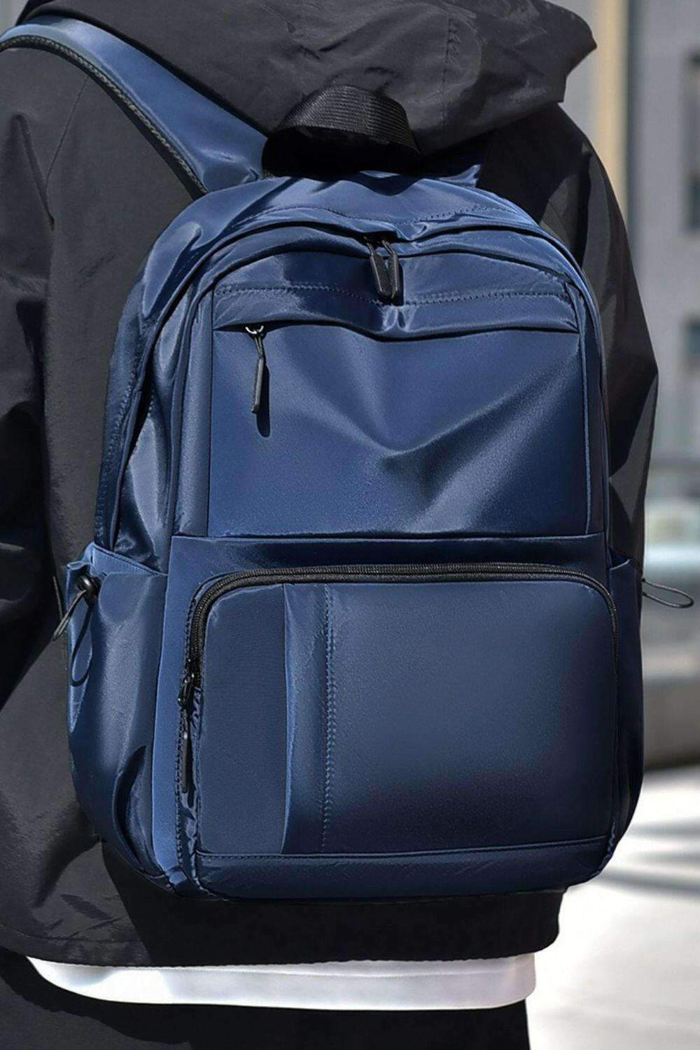 Multi-Pockets Solid Color Backpack Bag.