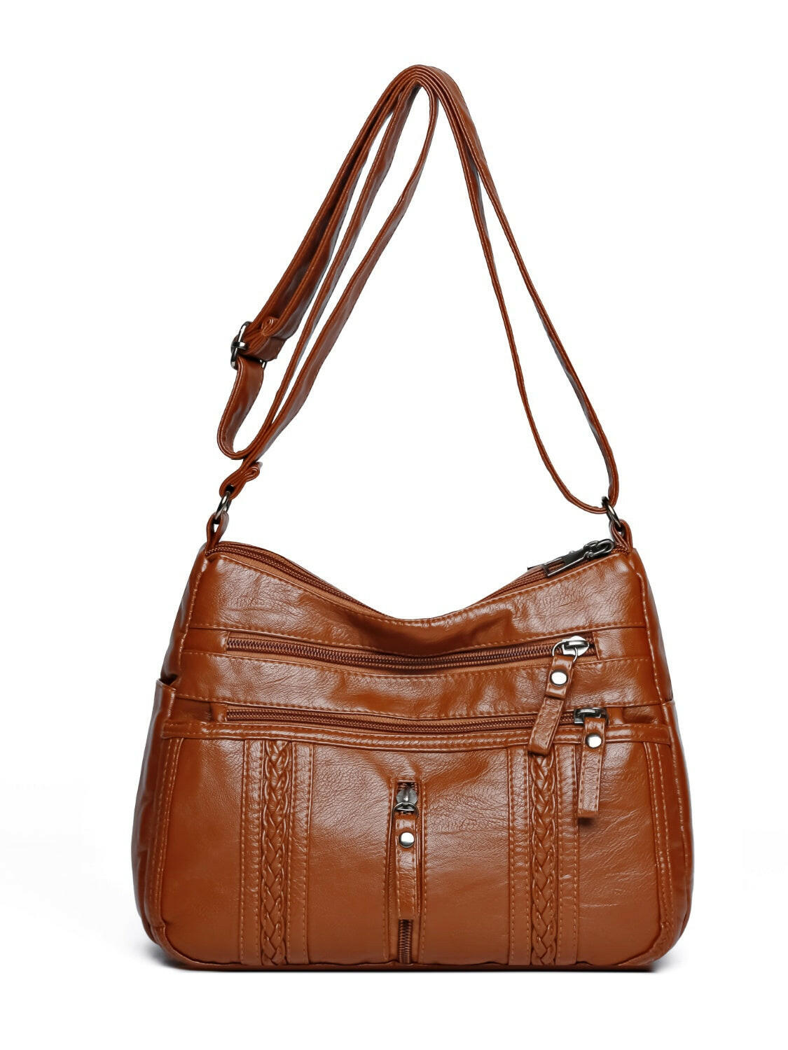 PU Leather Adjustable Strap Shoulder Bag.