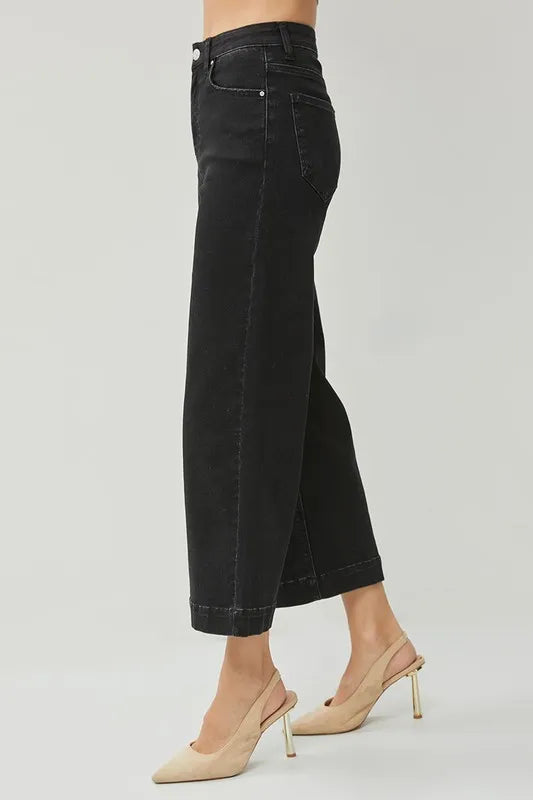 RISEN Full Size High Rise Wide Leg Ankle Jeans Plus Size - Premium Women / Jeans & Denim from Trendsi - Just $50.99! Shop now at Handbags Specialist Headquarter