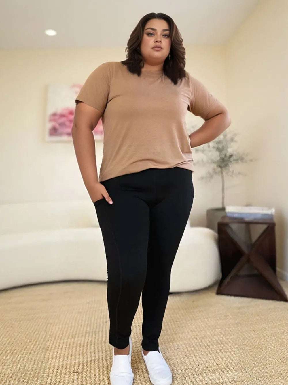 Wide Waistband Sports Leggings - Premium Leggings from Trendsi - Just $24! Shop now at Handbags Specialist Headquarter