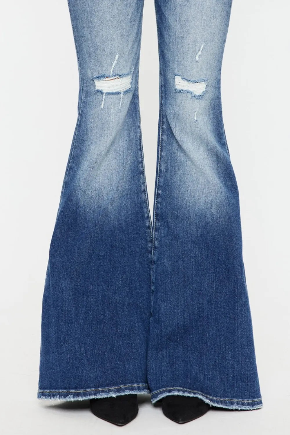 Kancan High Rise Wide Waistband Flare Jeans - Premium Sleepwear from Trendsi - Just $65.99! Shop now at Handbags Specialist Headquarter