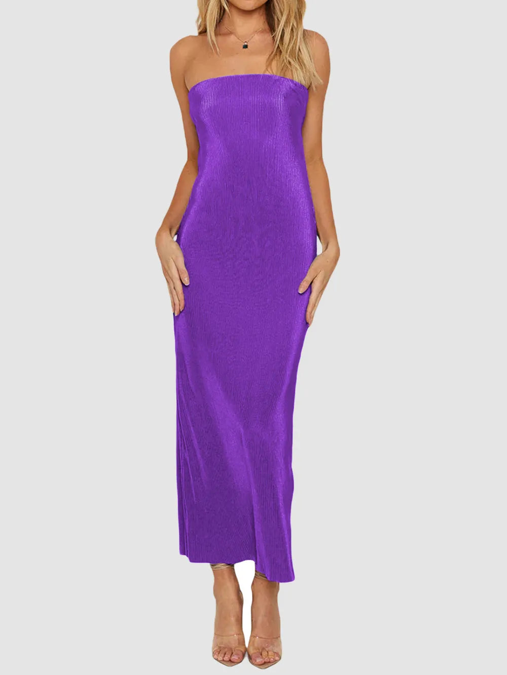 Lace-Up Back Tube Maxi Dress - Premium Maxi Dress from Trendsi - Just $29.99! Shop now at Handbags Specialist Headquarter