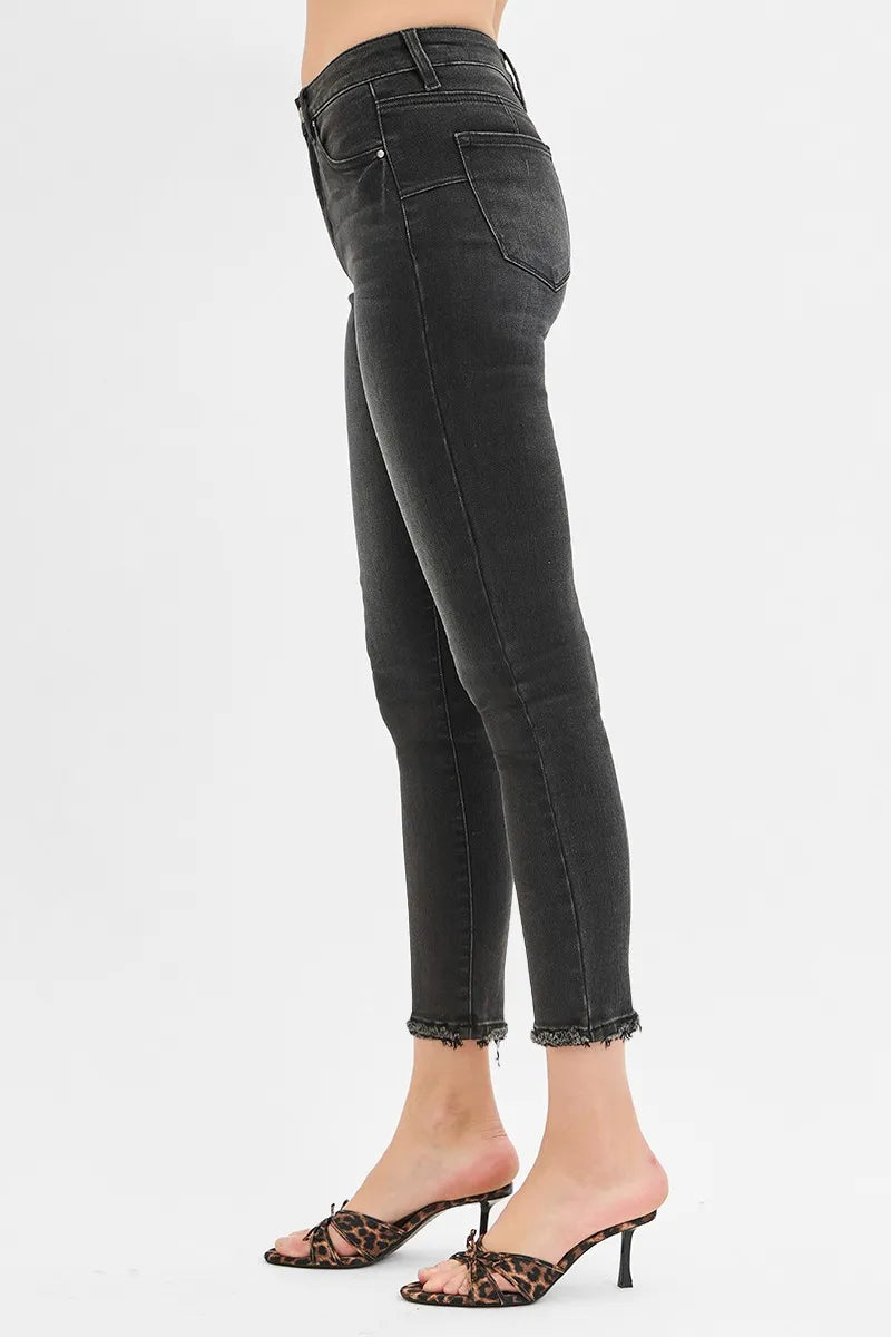 RISEN Full Size Tummy Control Mid Rise Crop Skinny Jeans Plus Size - Premium Women / Jeans & Denim from Trendsi - Just $60.99! Shop now at Handbags Specialist Headquarter