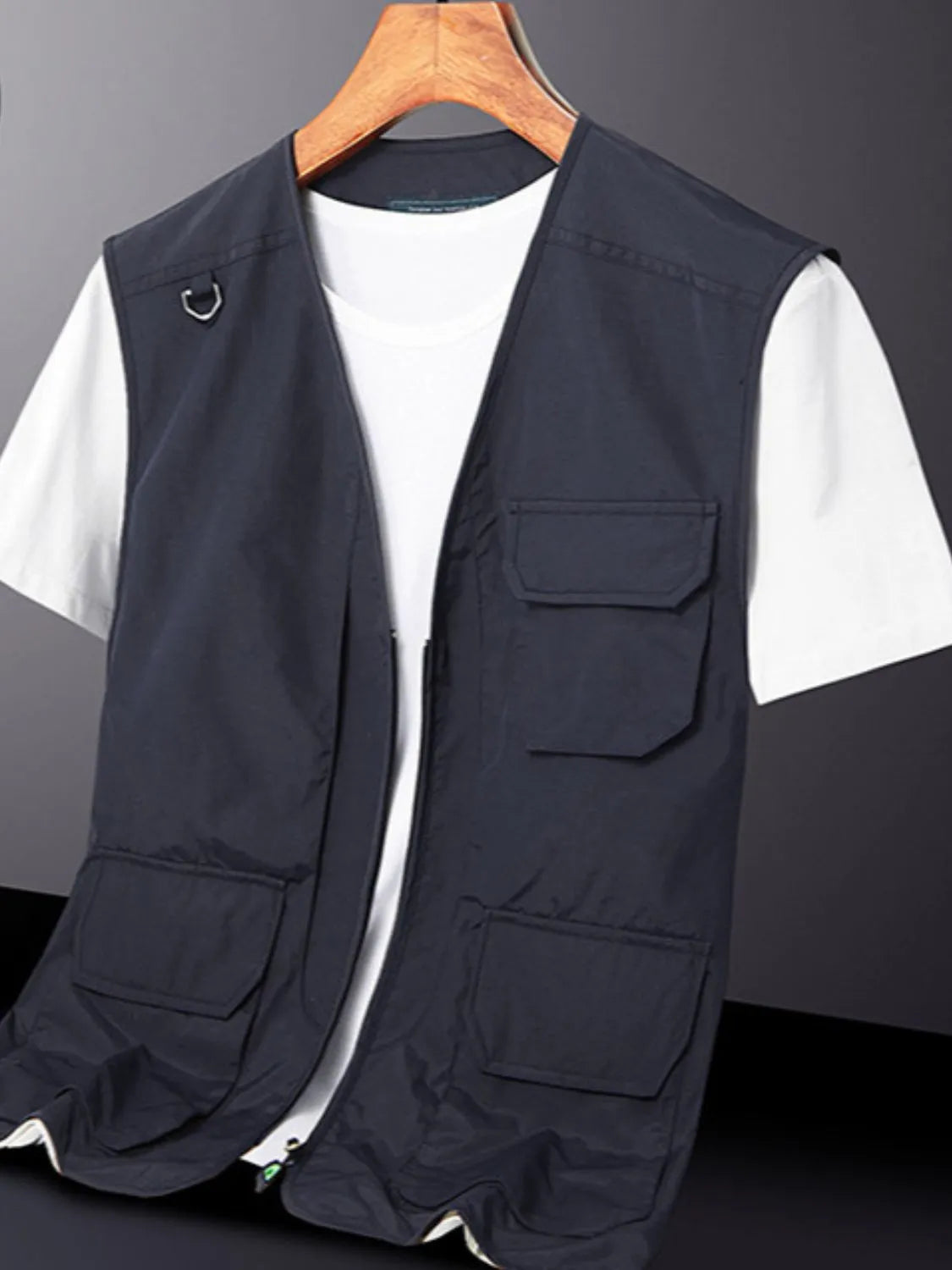 Men's Plus Size Zip Up V-Neck Vest - Premium from Trendsi - Just $47.88! Shop now at Handbags Specialist Headquarter