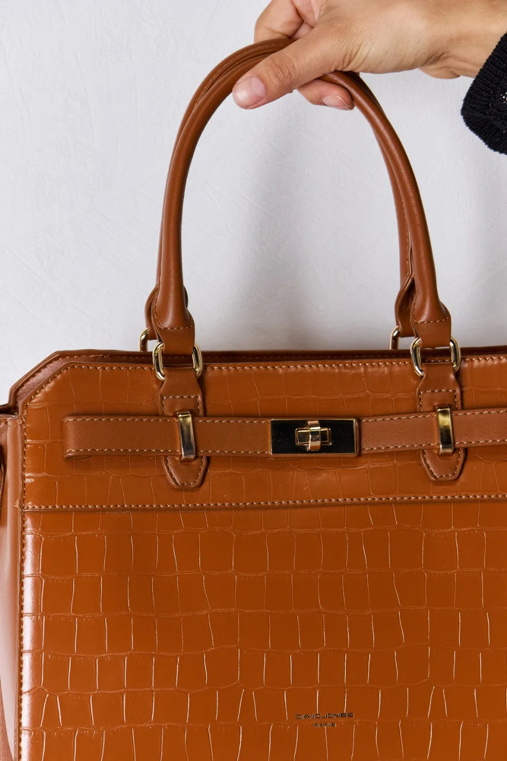 David Jones Texture PU Leather Handbag - Premium handbags from Trendsi - Just $57.99! Shop now at Handbags Specialist Headquarter