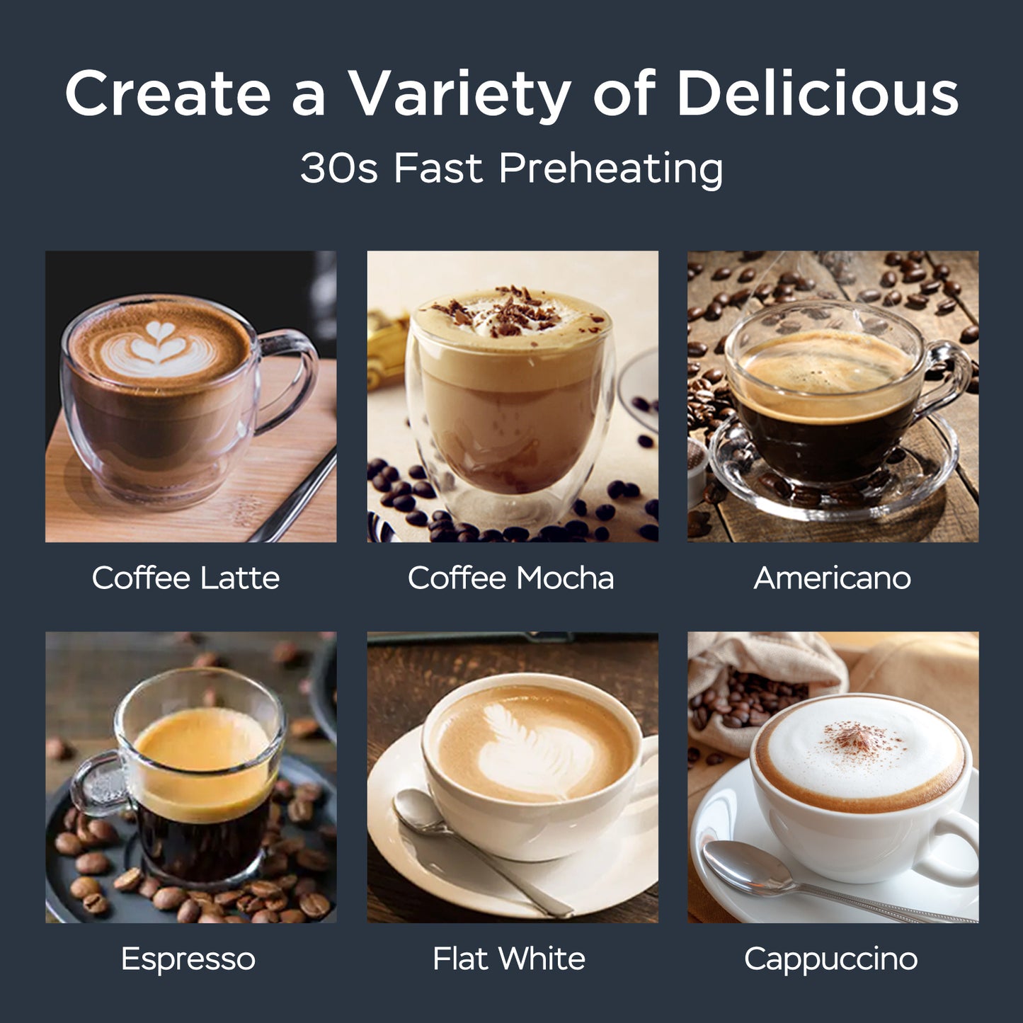 GeekCraft 20-Bar Espresso & Milk Frother Station
