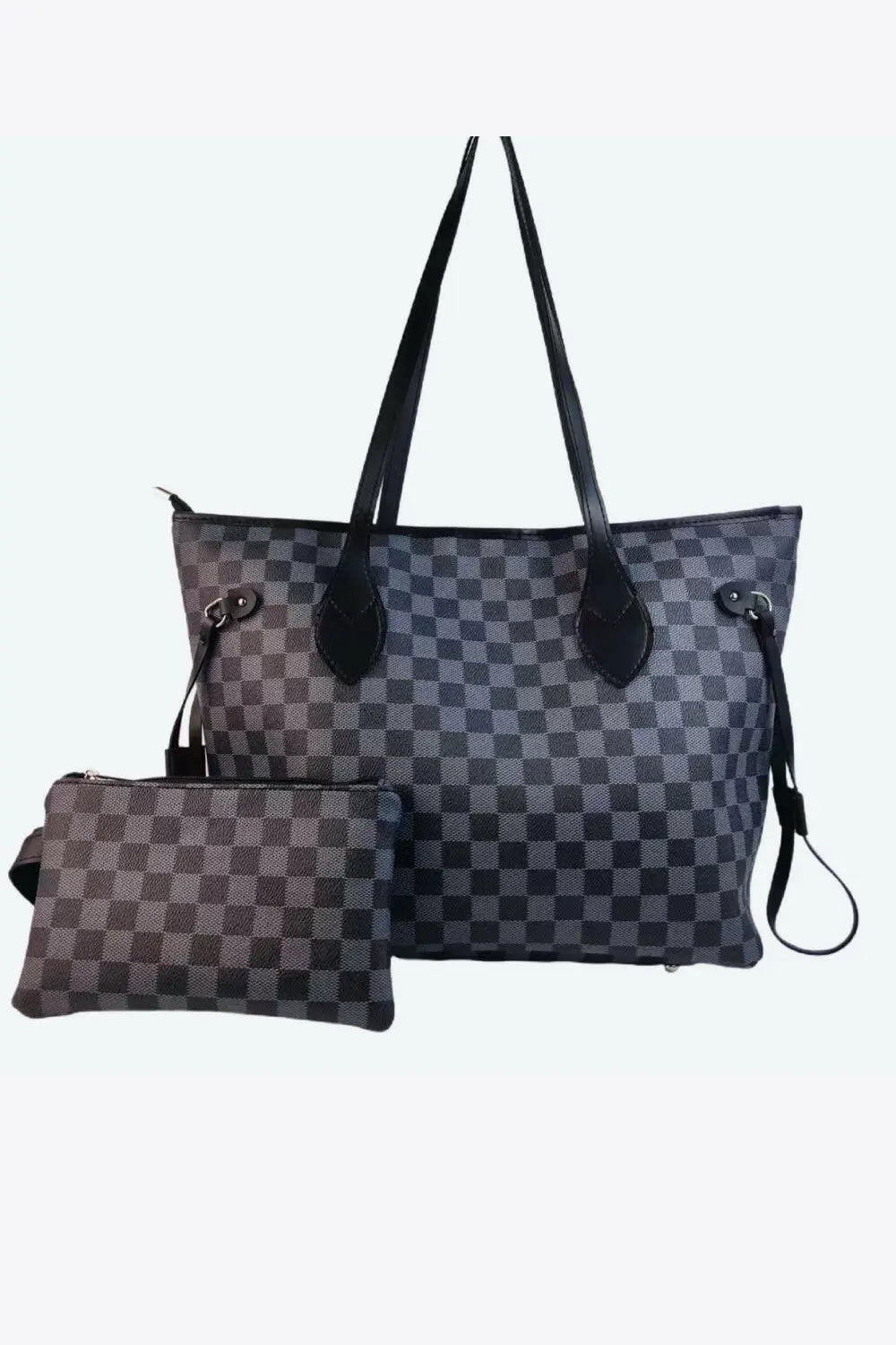Checkered PVC Two-Piece Bag Set.