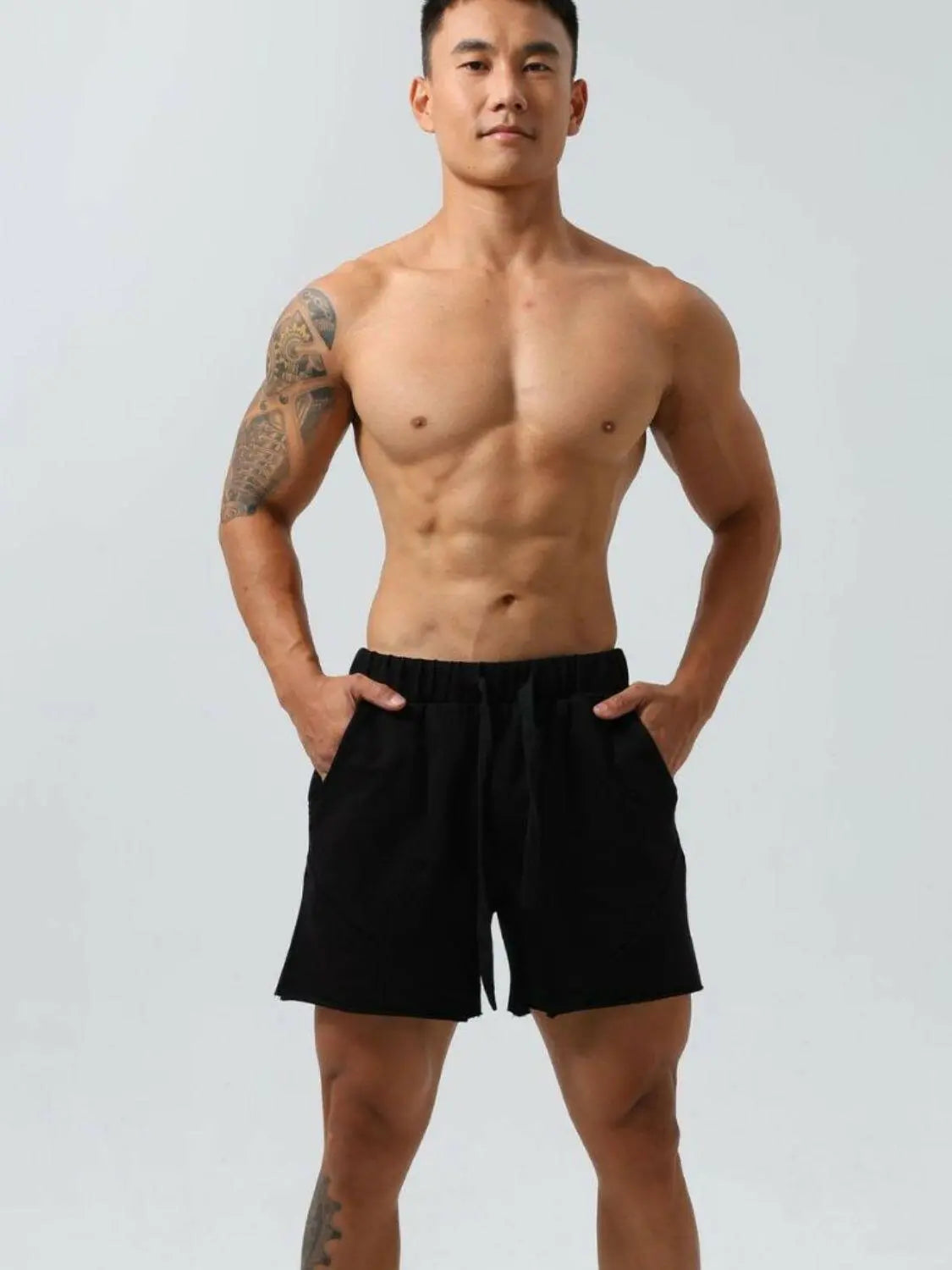 Men's Plus Size Drawstring Elastic Waist Shorts.