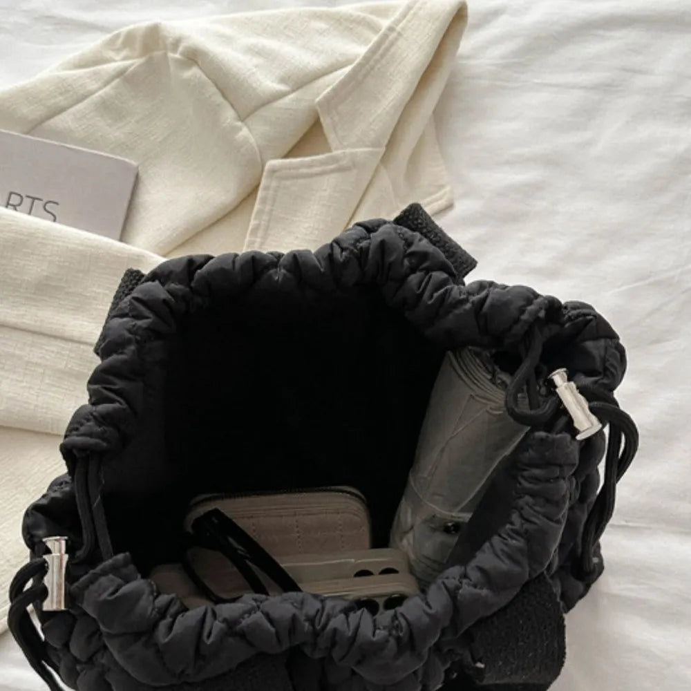Drawstring Bubble Texture Tote Bag - Premium Tote Bag from Trendsi - Just $39.99! Shop now at Handbags Specialist Headquarter