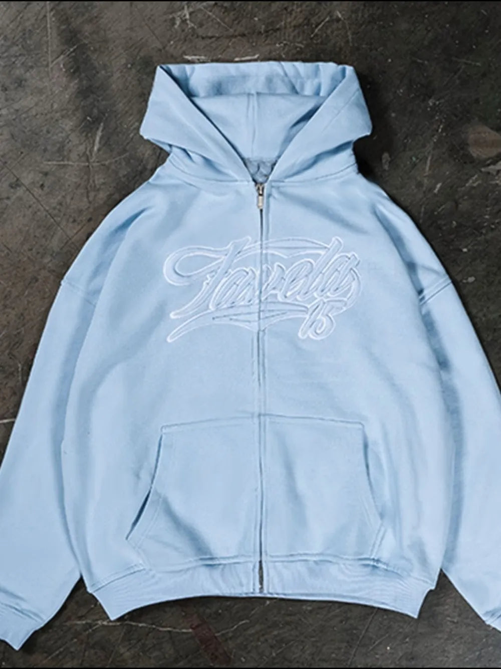 Men's Letter Embroidered Zip Up Long Sleeve Hoodie - Premium Men's Sweatshirts from Trendsi - Just $34.60! Shop now at Handbags Specialist Headquarter