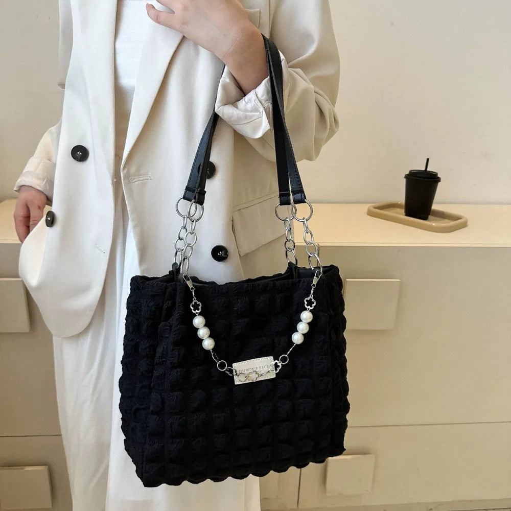 Bubble Textured Tote Bag - Premium Tote Bag from Trendsi - Just $39.99! Shop now at Handbags Specialist Headquarter