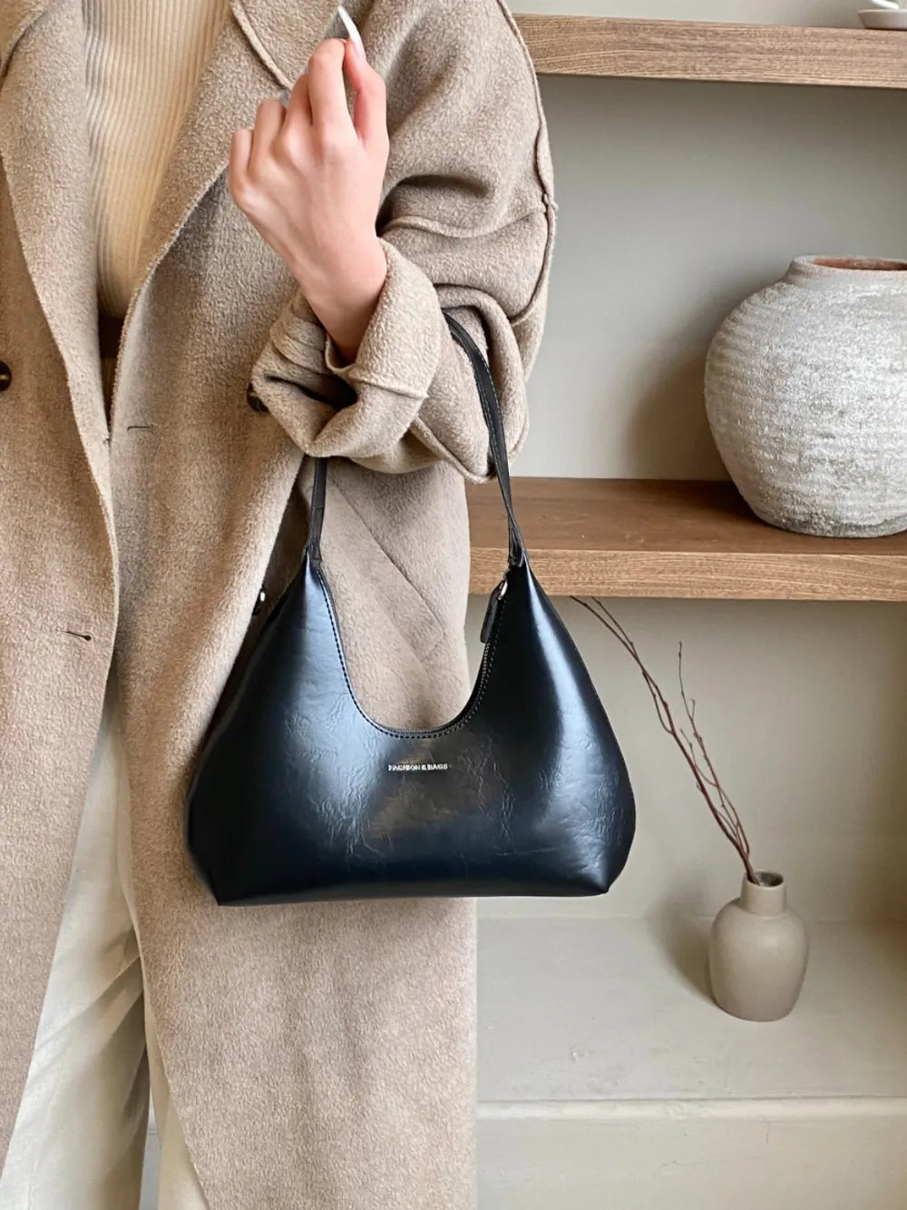Moon Shape Shoulder Bag - Premium Tote Bag from Trendsi - Just $32.99! Shop now at Handbags Specialist Headquarter