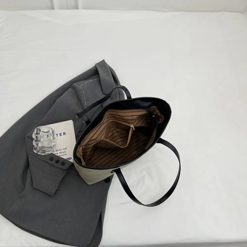 PU Leather Tote Bag - Premium Tote Bag from Trendsi - Just $32.99! Shop now at Handbags Specialist Headquarter