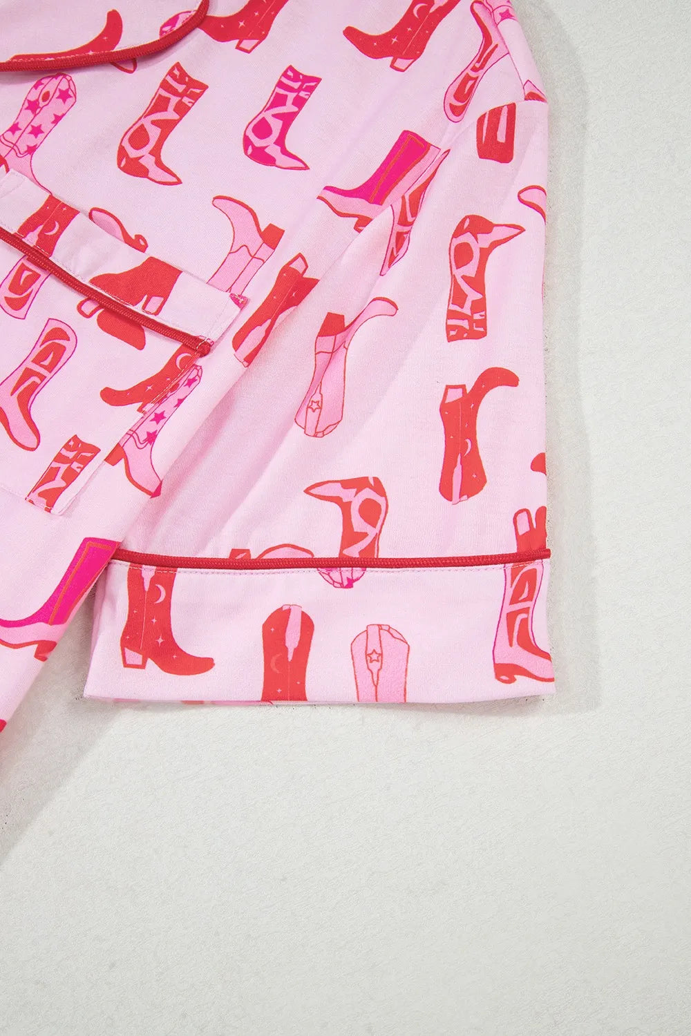 Cowgirl Boots Printed Shirt and Shorts Set - Premium Sleepwear from Trendsi - Just $60.99! Shop now at Handbags Specialist Headquarter