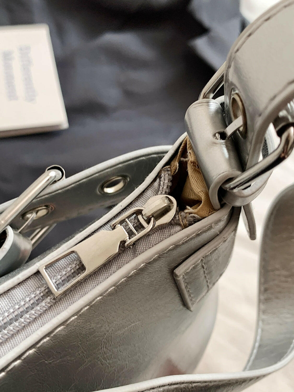PU Leather Buckle Shoulder Bag.