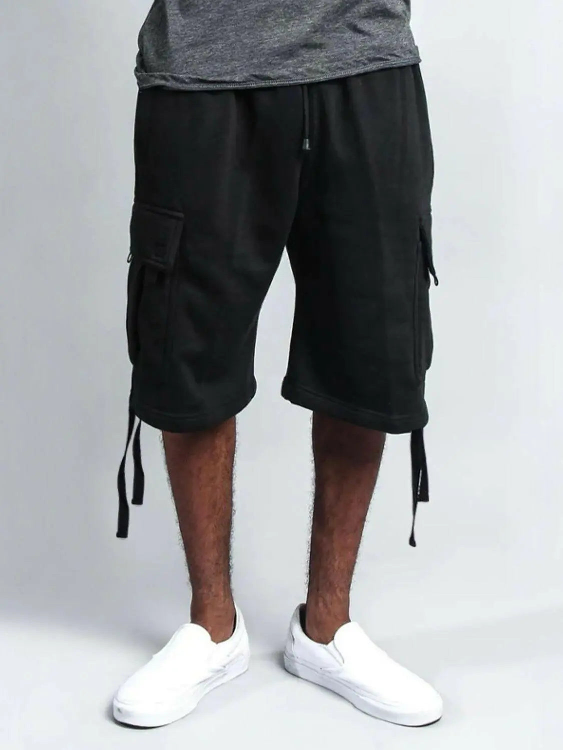 Men's Full Size Drawstring Shorts with Pockets Plus Size.