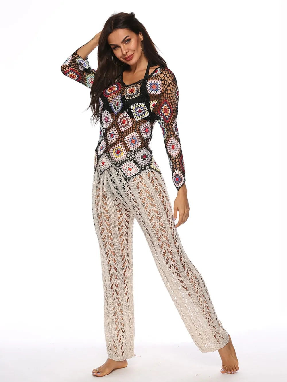 Cutout Drawstring High Waist Swim Pants - Premium Bottoms from Trendsi - Just $25! Shop now at Handbags Specialist Headquarter