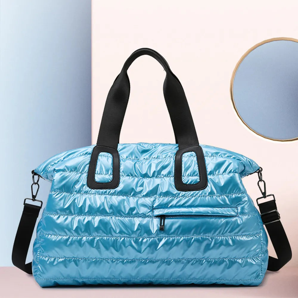 Quilted Nylon Oversize Travel Bag - Premium travel-bag from Trendsi - Just $44.99! Shop now at Handbags Specialist Headquarter