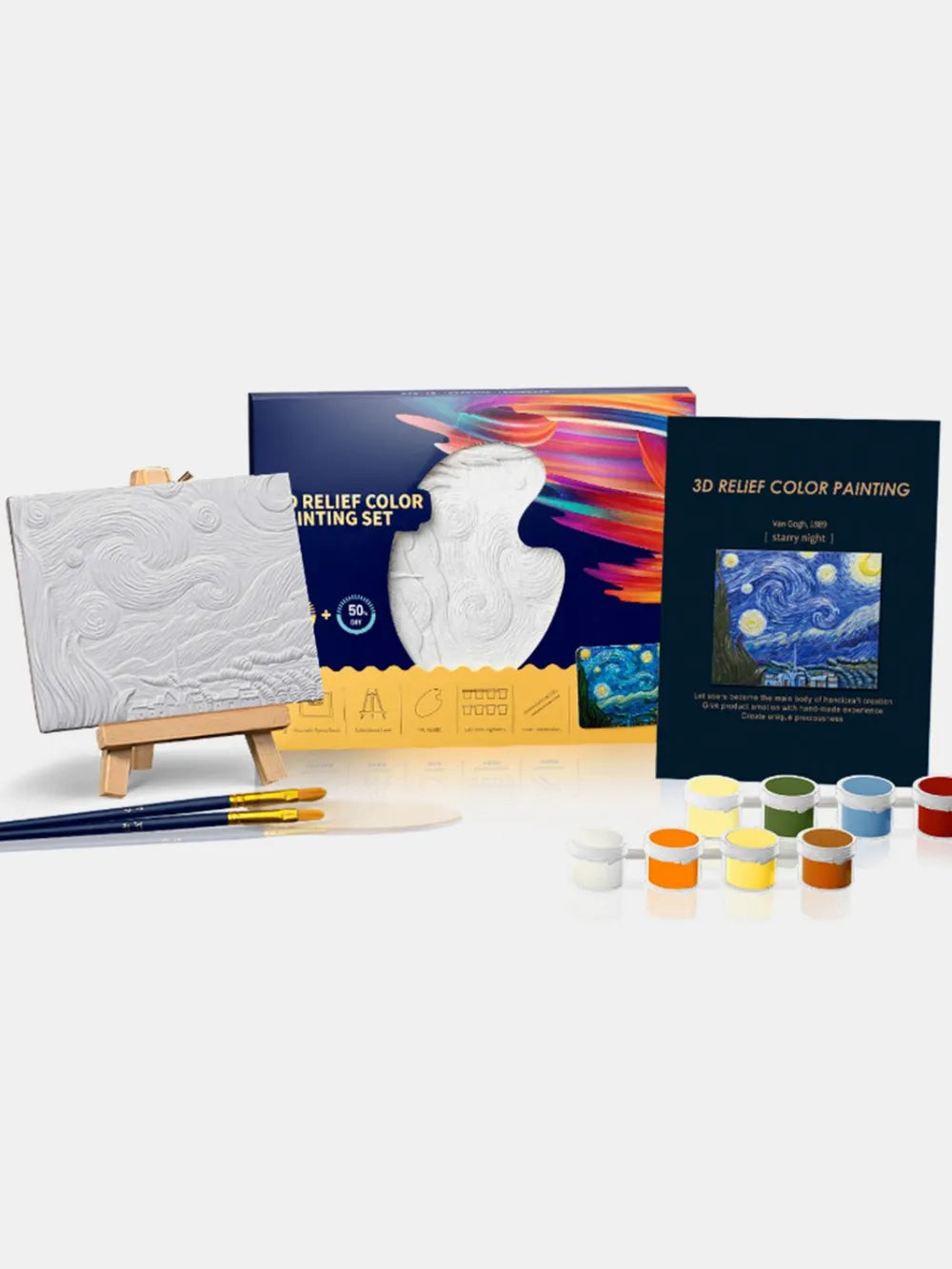 Relief Van Gogh's Starry Night DIY 3D Oil Painting Kit - Premium Sleepwear from Trendsi - Just $28.99! Shop now at Handbags Specialist Headquarter