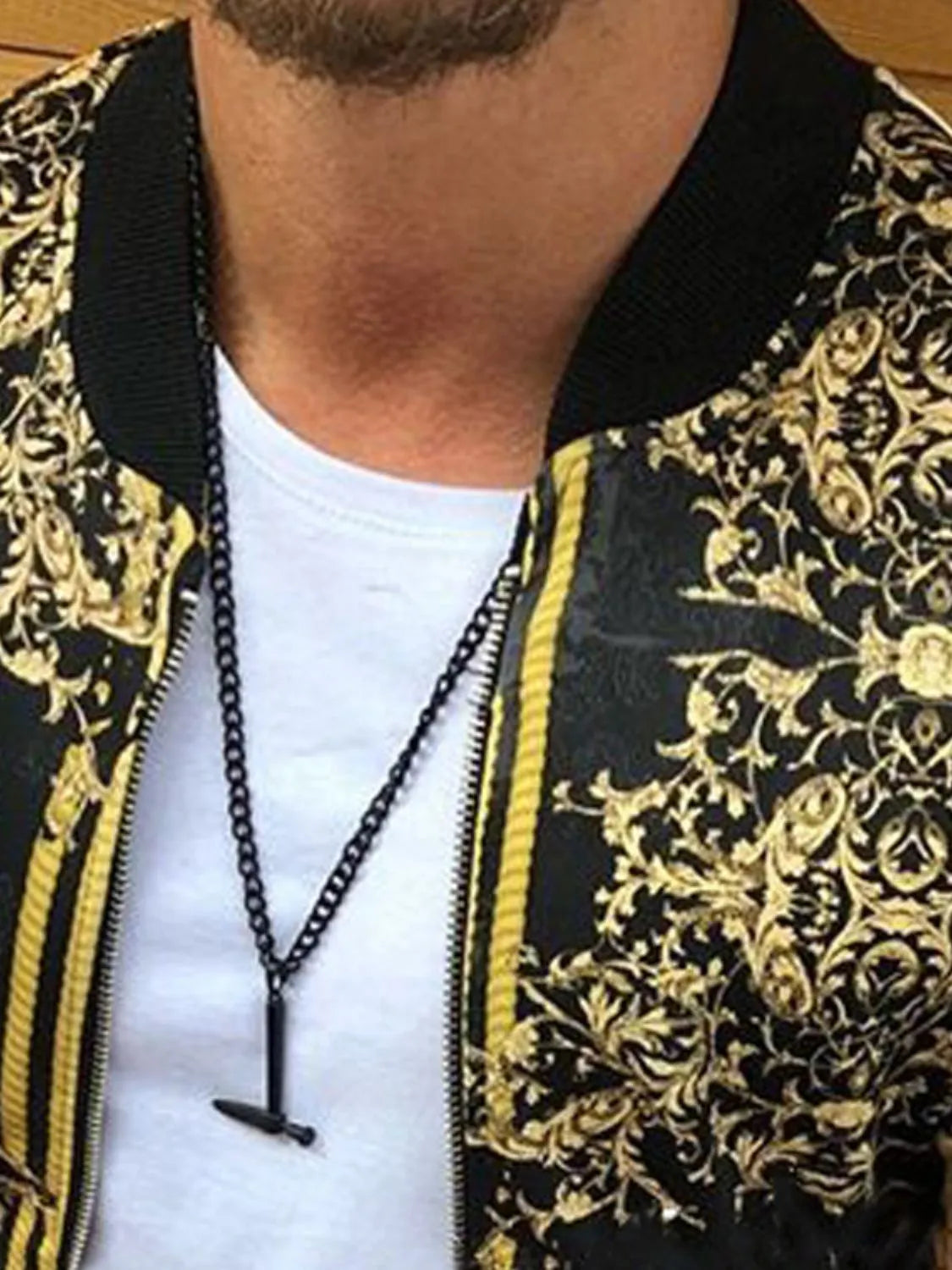 Men's Full Size Printed Zip Up Long Sleeve Top Plus Size - Premium Men's Zip Up Vest from Trendsi - Just $62.82! Shop now at Handbags Specialist Headquarter