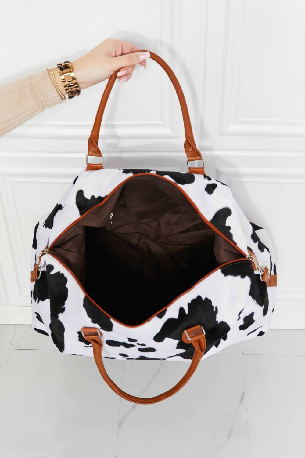 Animal Print Plush Weekender Bag - Premium Weekender Bag from Trendsi - Just $54.99! Shop now at Handbags Specialist Headquarter