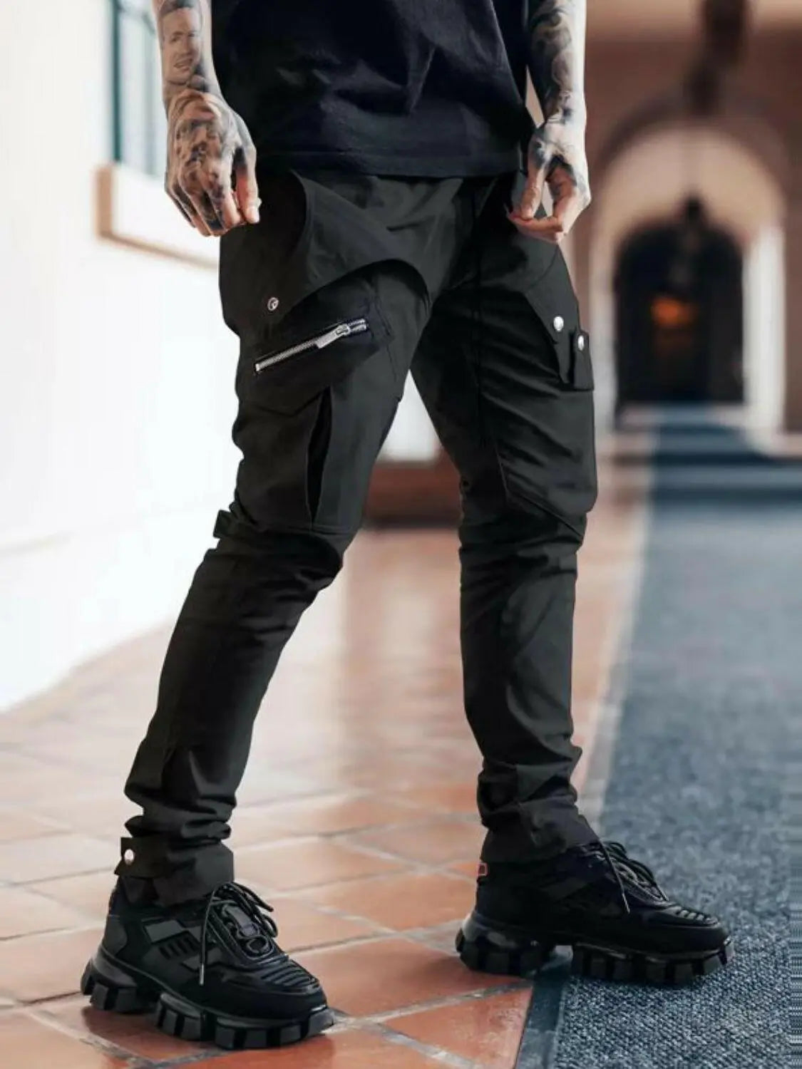 Men's Plus Size Pants with Cargo Pockets.